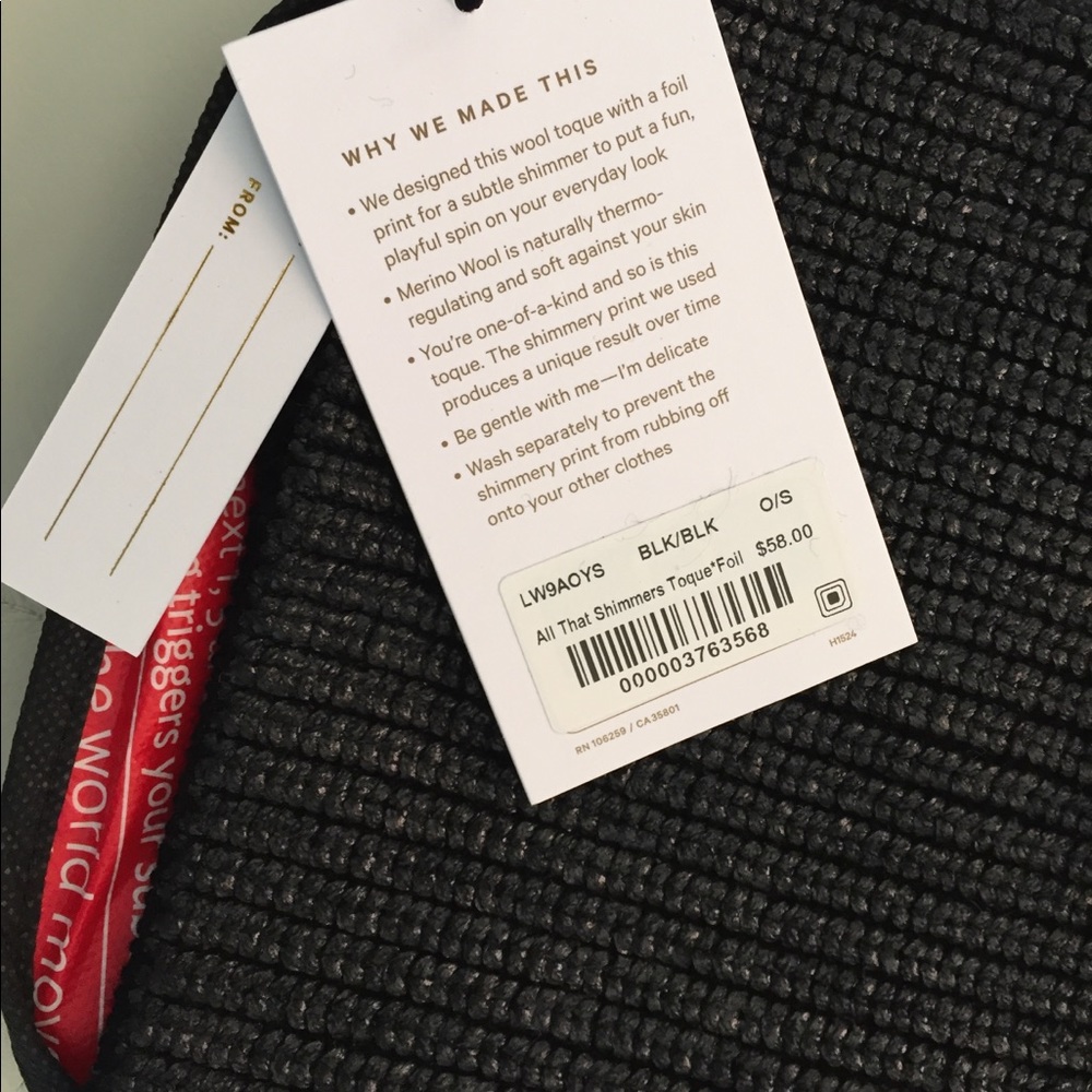 NWT BLACK LULULEMON ALL THAT SHIMMERS TOQUE FOIL - Picture 4 of 7